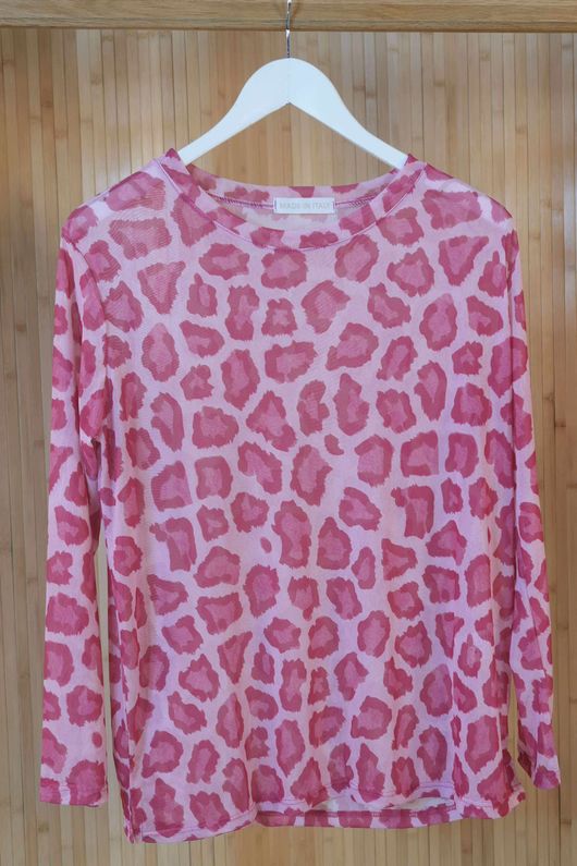 Bobby Mesh Layering Top Leopard Hot Pink